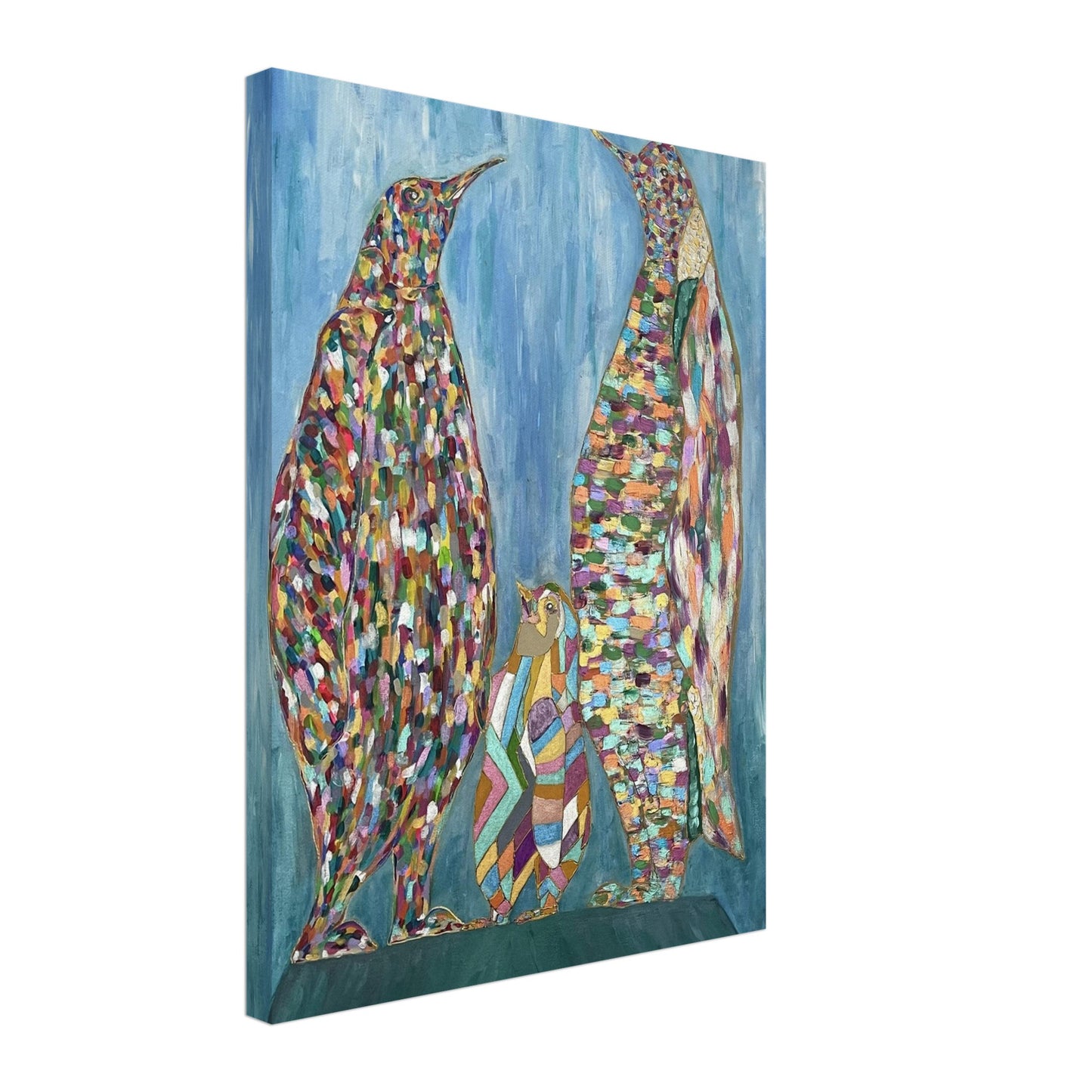 Multi Coloured Penguins Canvas Prints