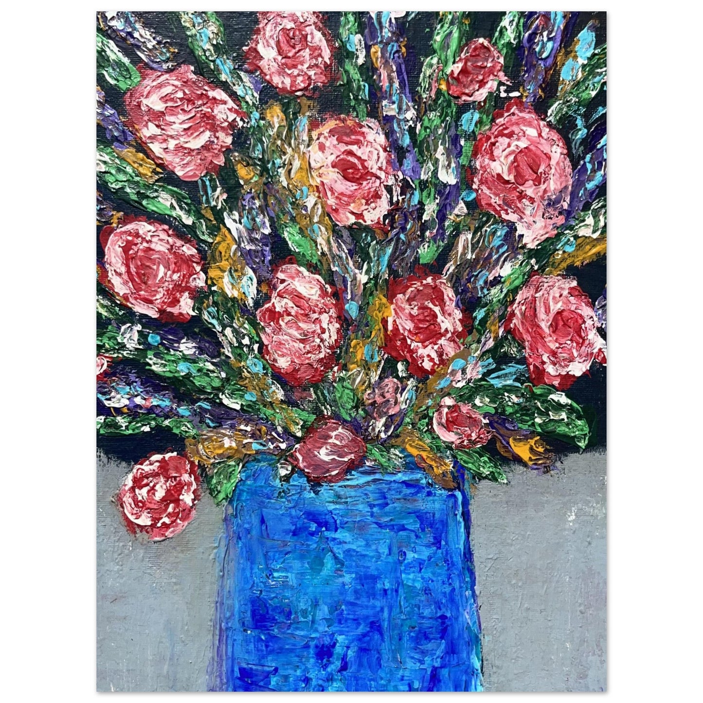 Impasto Flowers Aluminium Prints