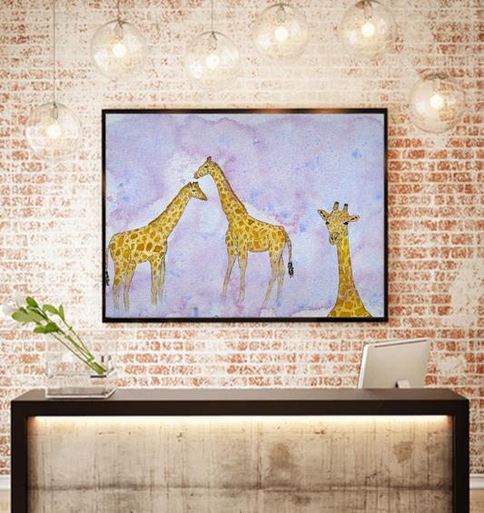 Giraffe Family Digital Print