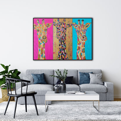 Limited Edition (OF 100) A3 Giraffe Trio Giclee Print