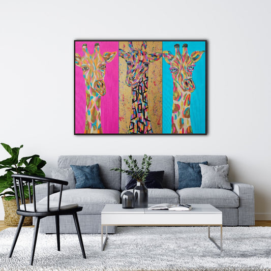 Limited Edition (OF 100) A3 Giraffe Trio Giclee Print