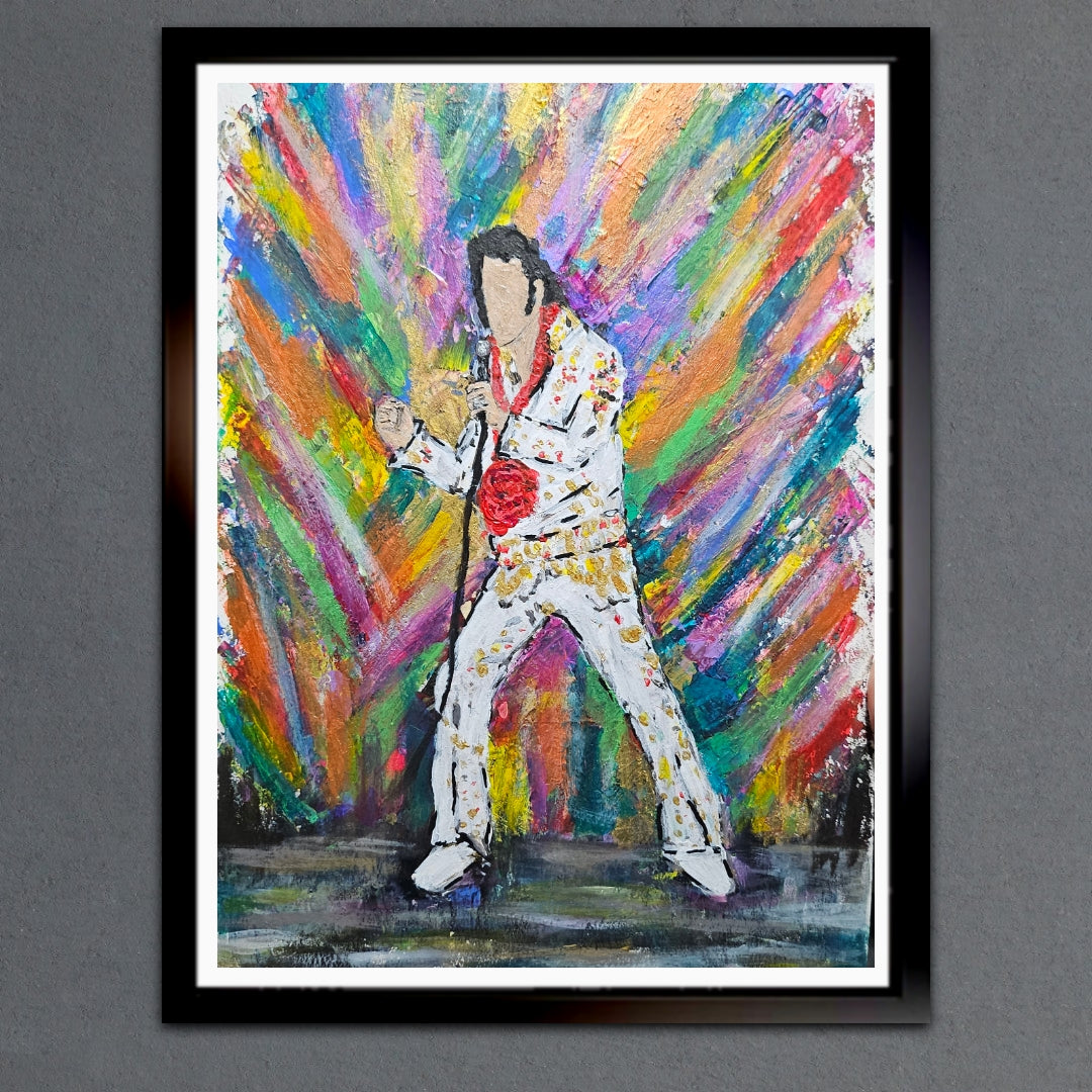 Elvis Presley 11x15 Original Painting Framed