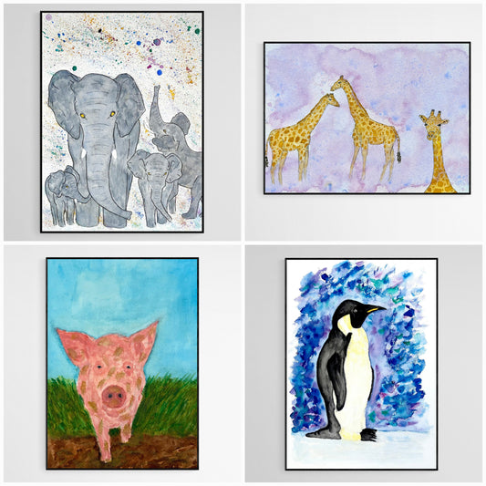 A3 Animal Print Collection Of Four (Limited Sale)