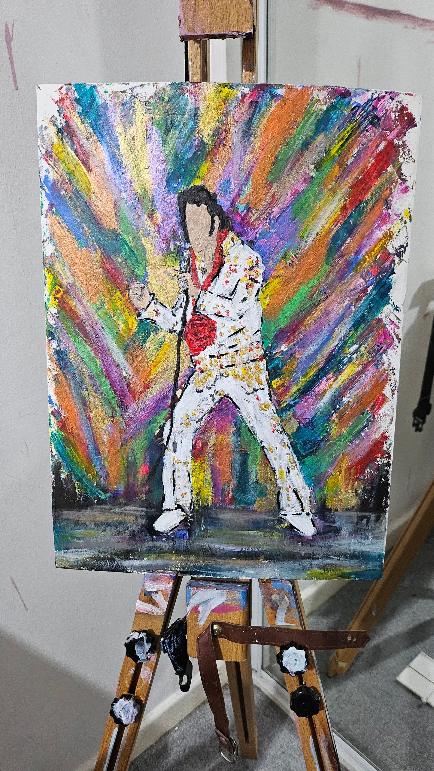 Elvis Presley 11x15 Original Painting Framed