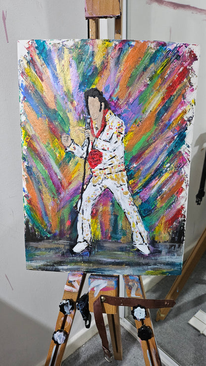 Elvis Presley 11x15 Original Painting Framed