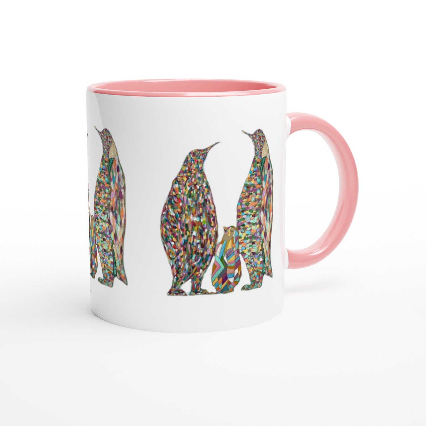 Multicoloured Penguins Mug with Colour Inside