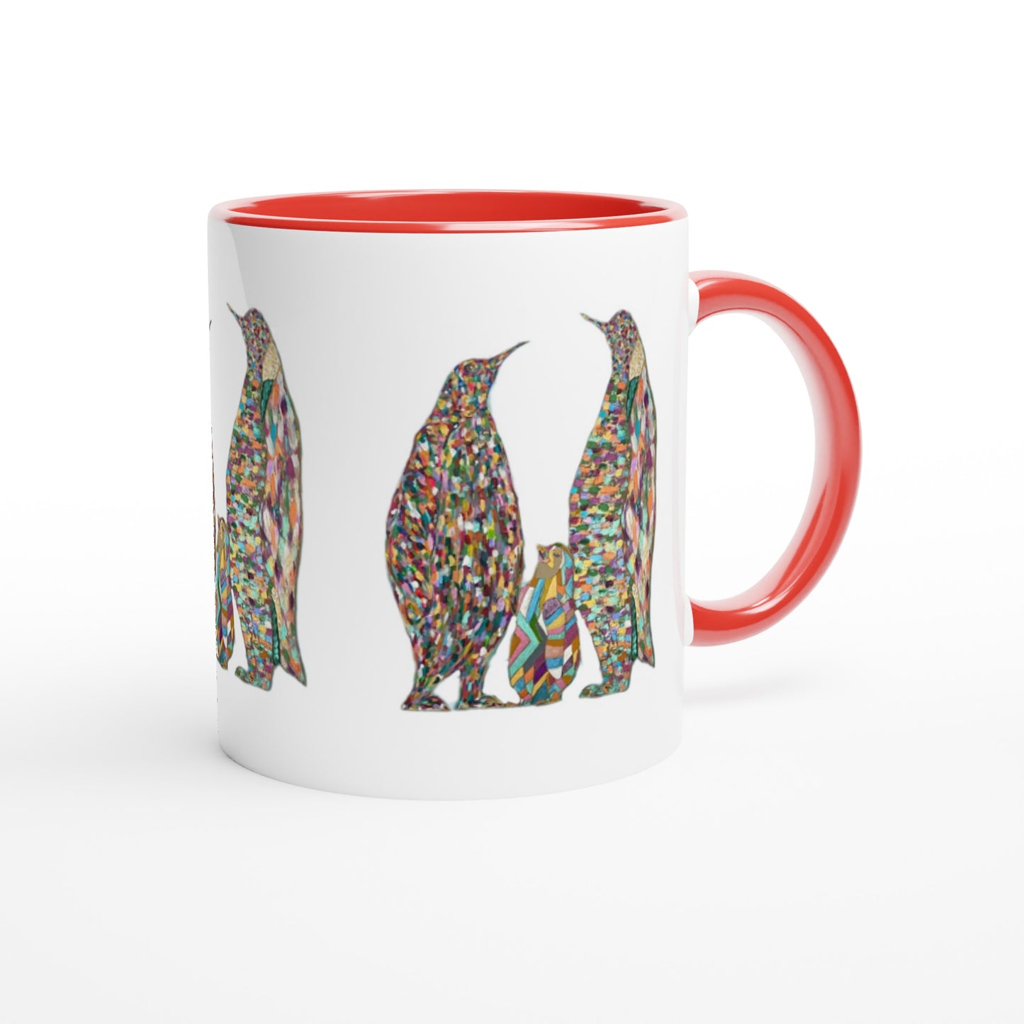 Multicoloured Penguins Mug with Colour Inside