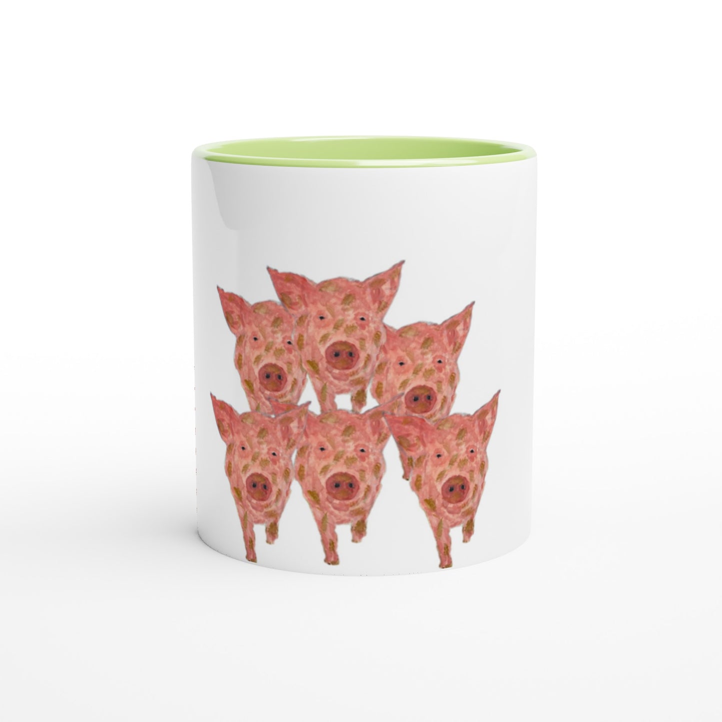 Multiple Pigs Ceramic Mug with Colour Inside
