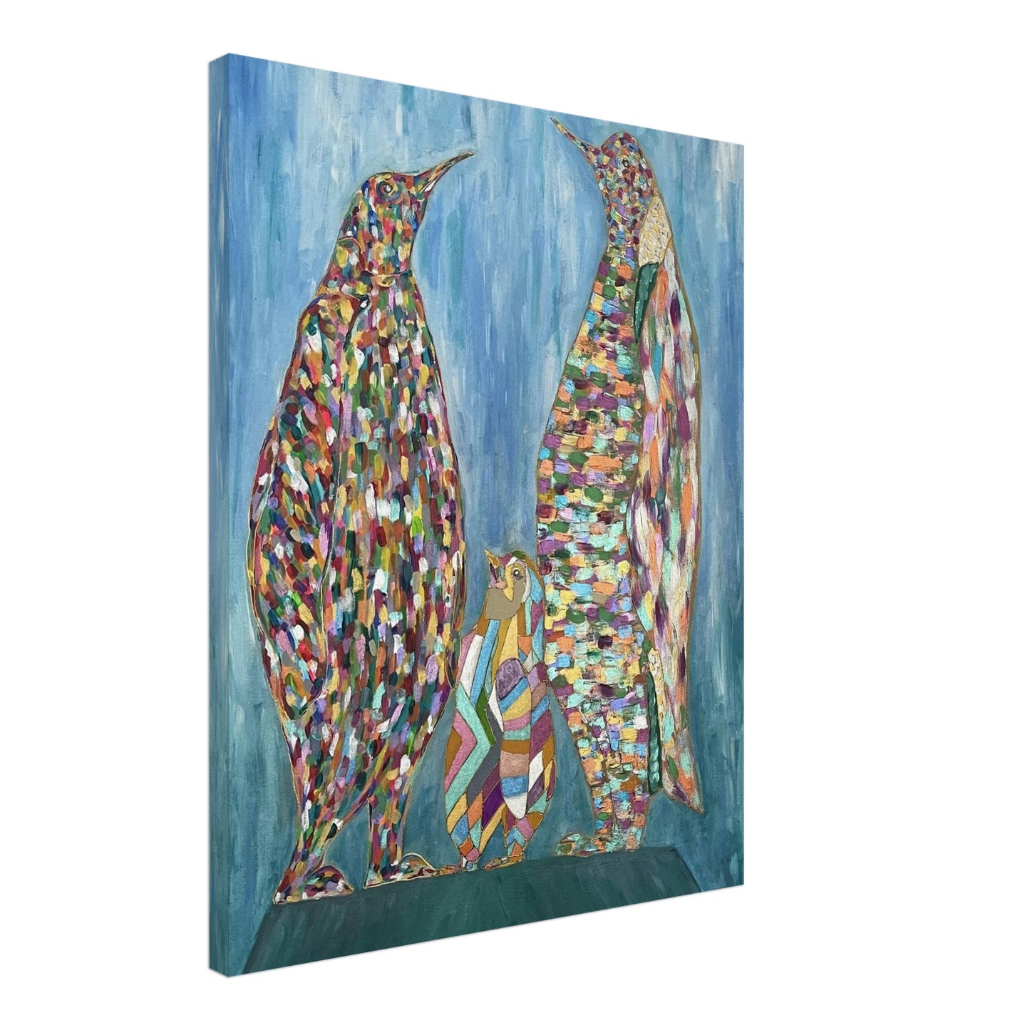 Multi Coloured Penguins Canvas Prints