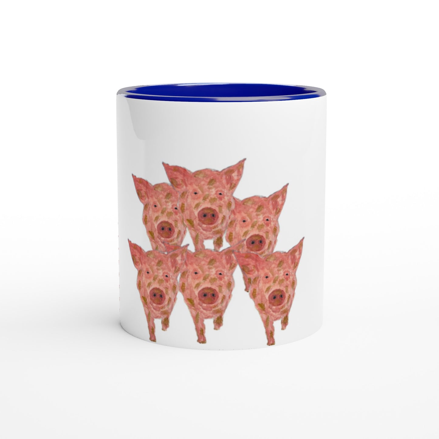 Multiple Pigs Ceramic Mug with Colour Inside