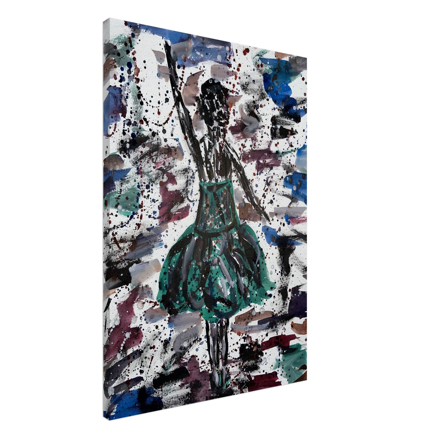 Green Dress Silhouette Canvas Prints