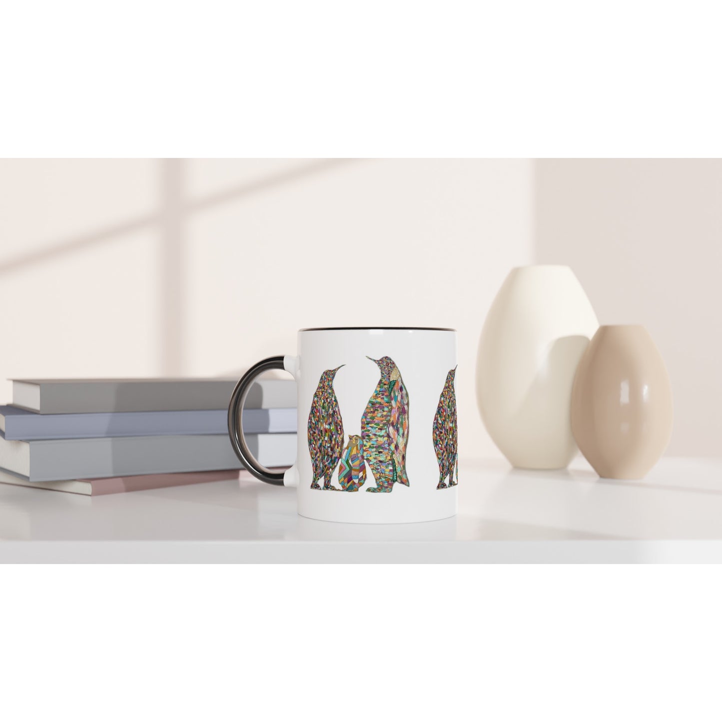 Multicoloured Penguins Mug with Colour Inside