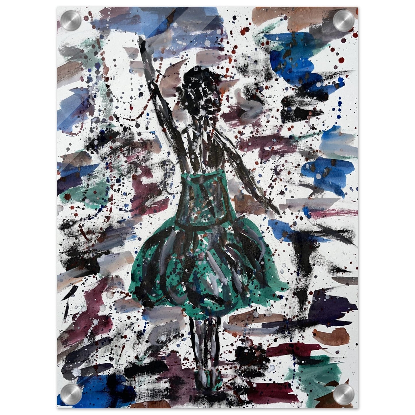 Green Dress Silhouette Acrylic Prints