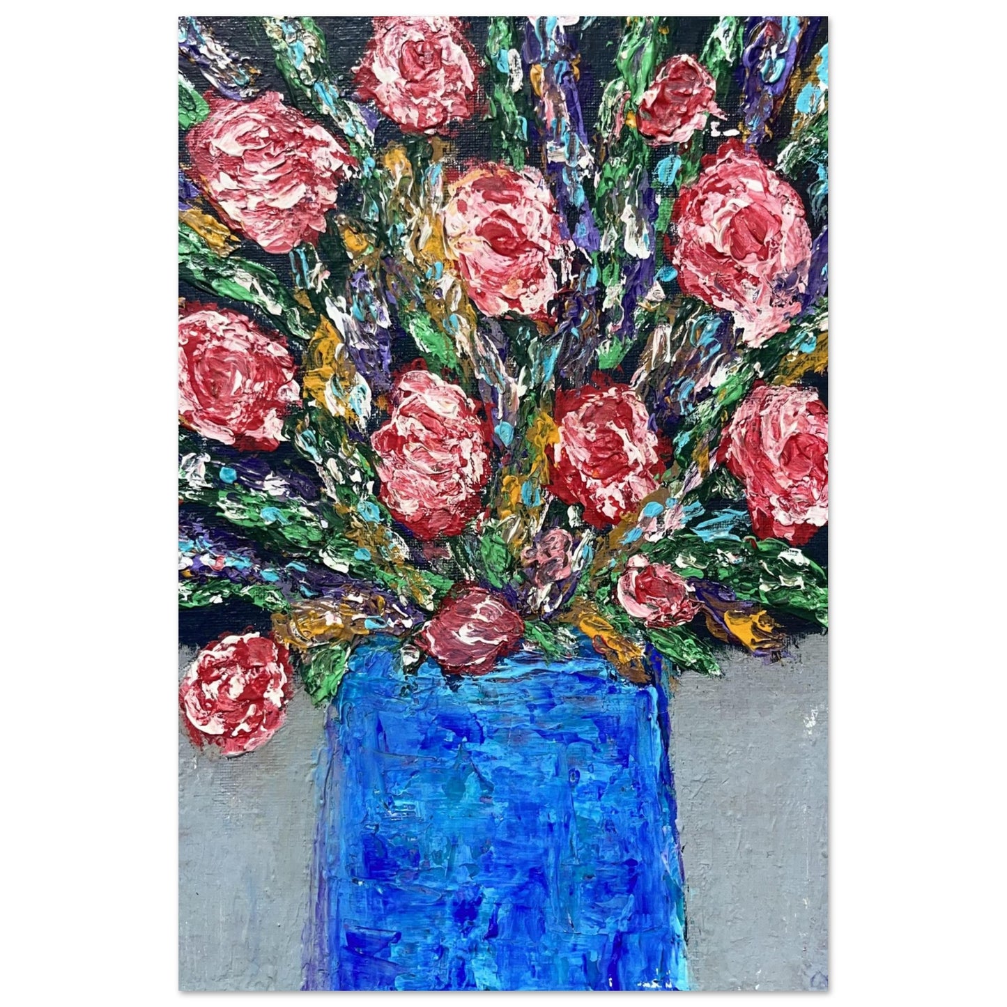 Impasto Flowers Aluminium Prints