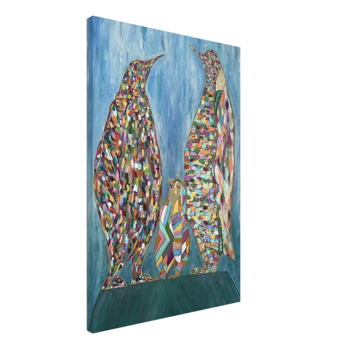 Multi Coloured Penguins Canvas Prints