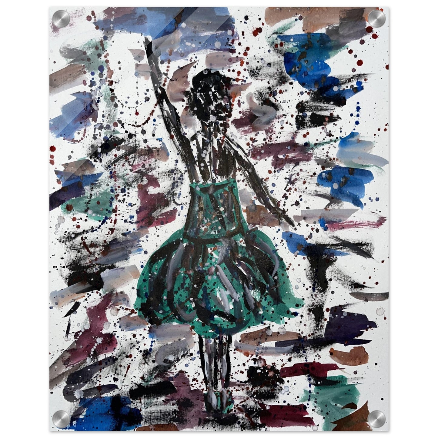 Green Dress Silhouette Acrylic Prints
