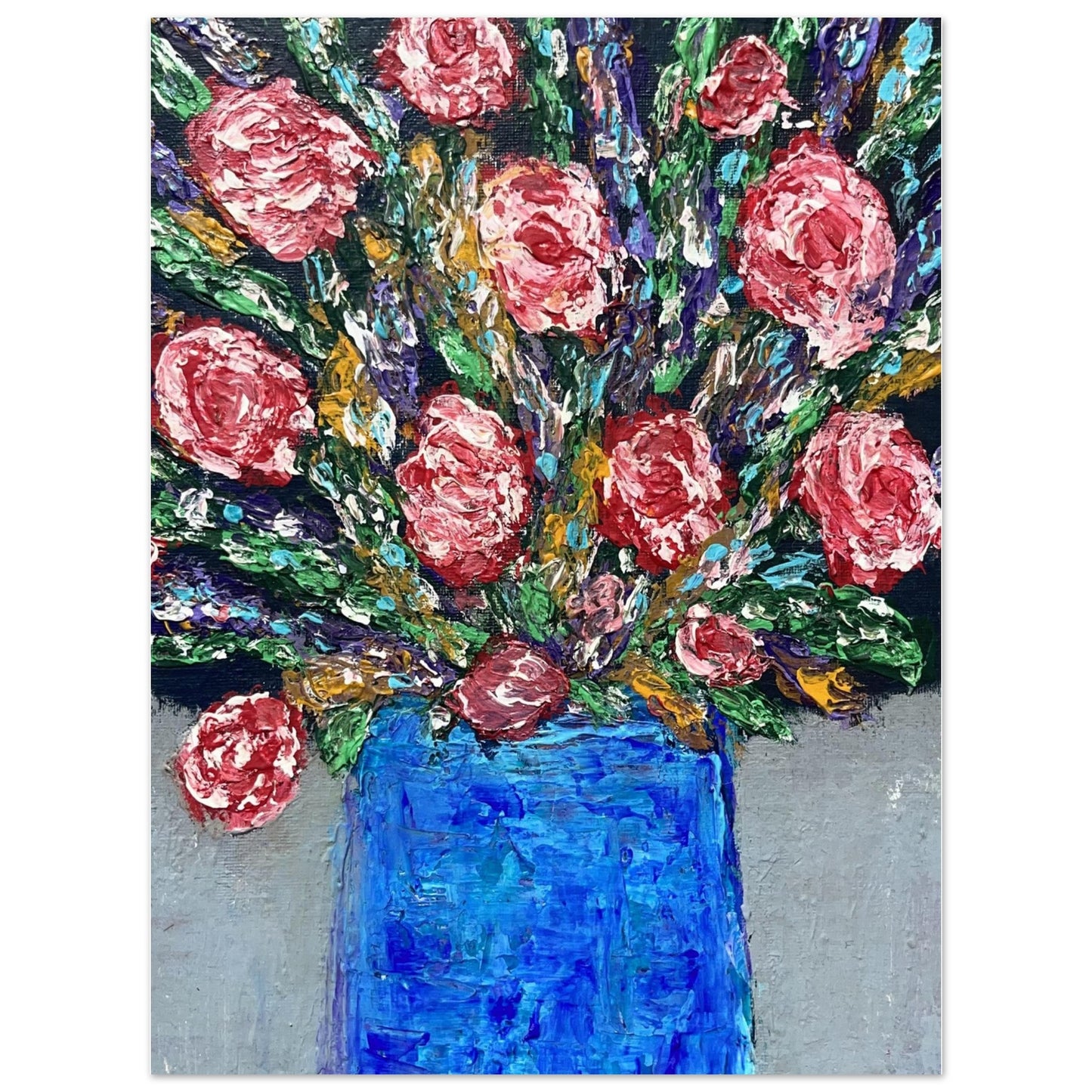 Impasto Flowers Aluminium Prints