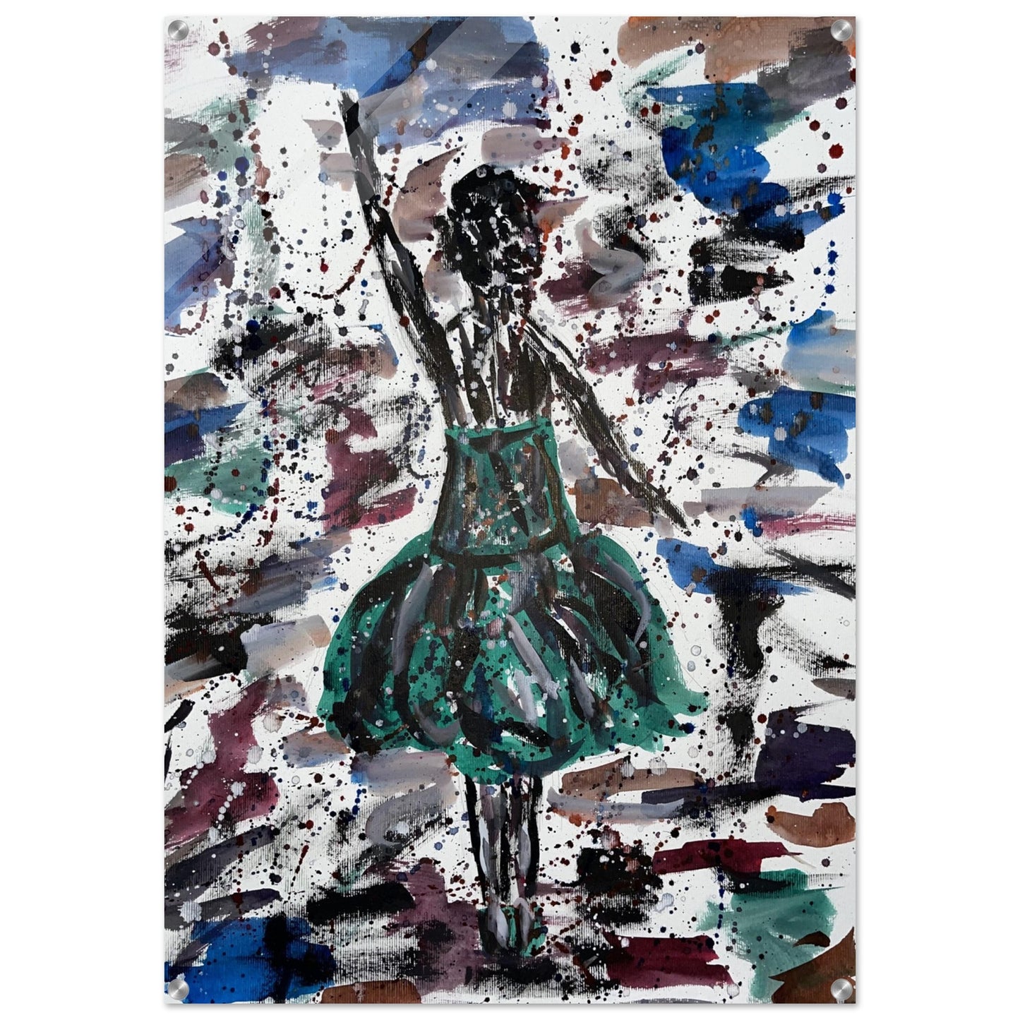 Green Dress Silhouette Acrylic Prints