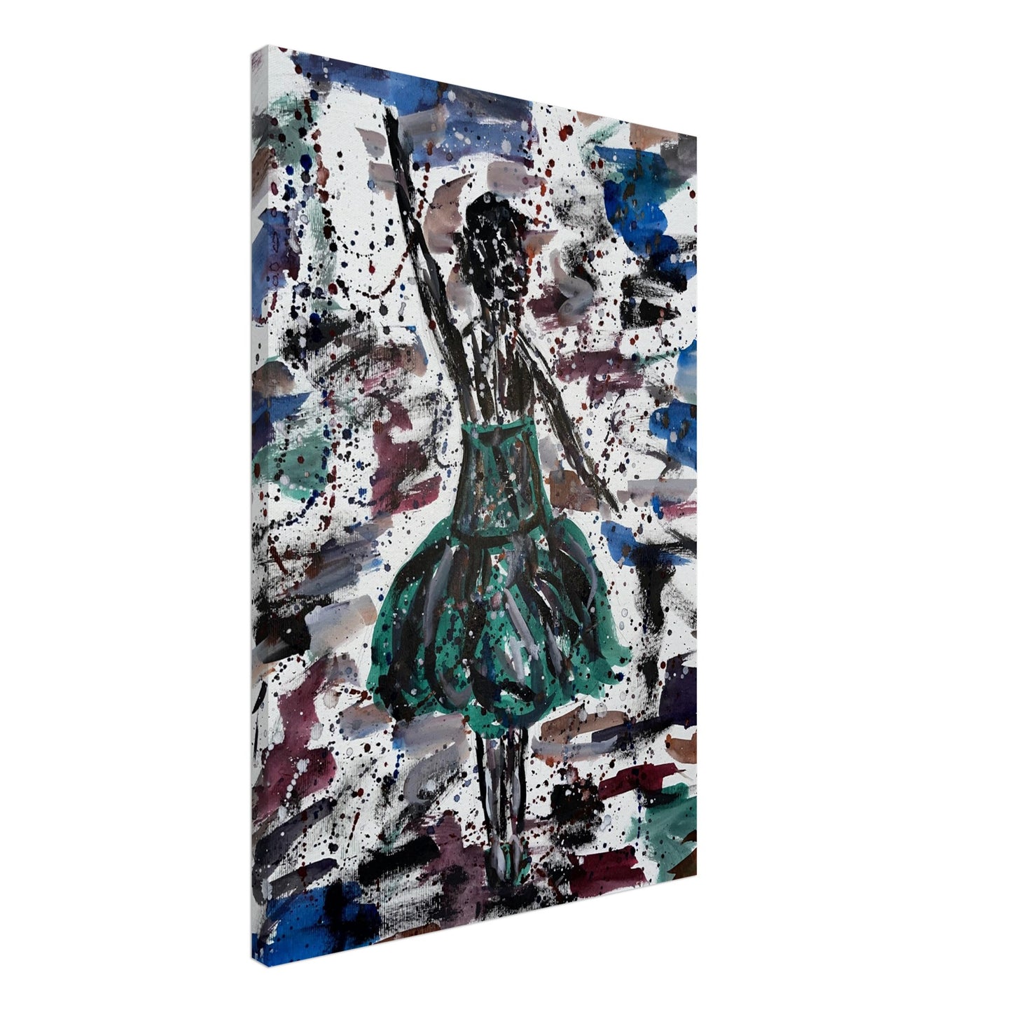 Green Dress Silhouette Canvas Prints