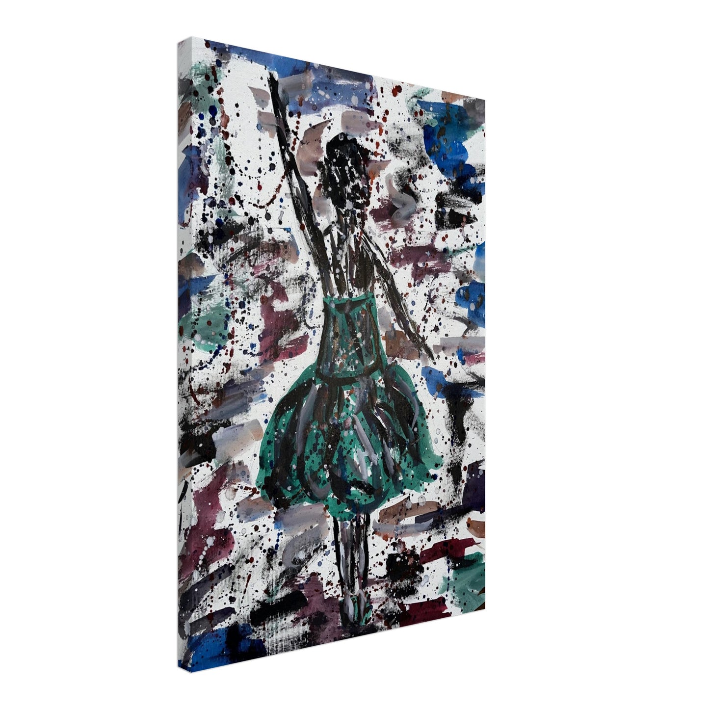 Green Dress Silhouette Canvas Prints
