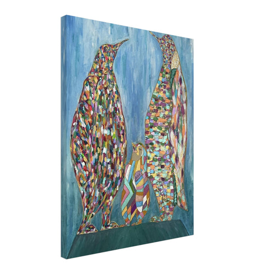 Multi Coloured Penguins Canvas Prints