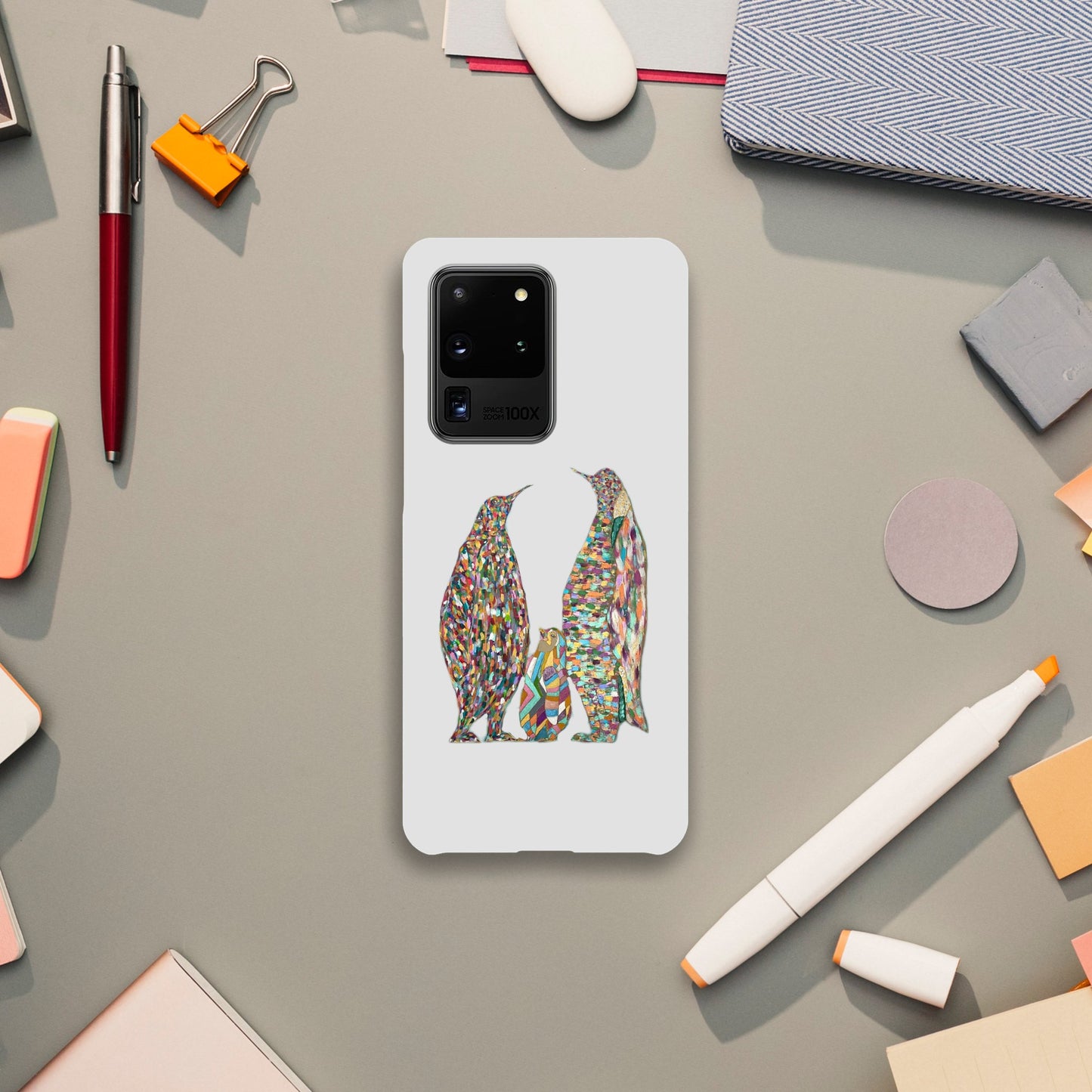 Multicoloured Penguins Slim Samsung Cases