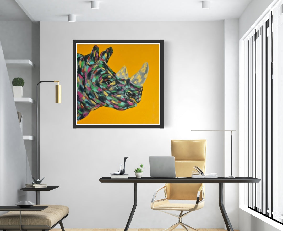 Lucio The Rhino Limited Edition (Of 200) 12X12 Print