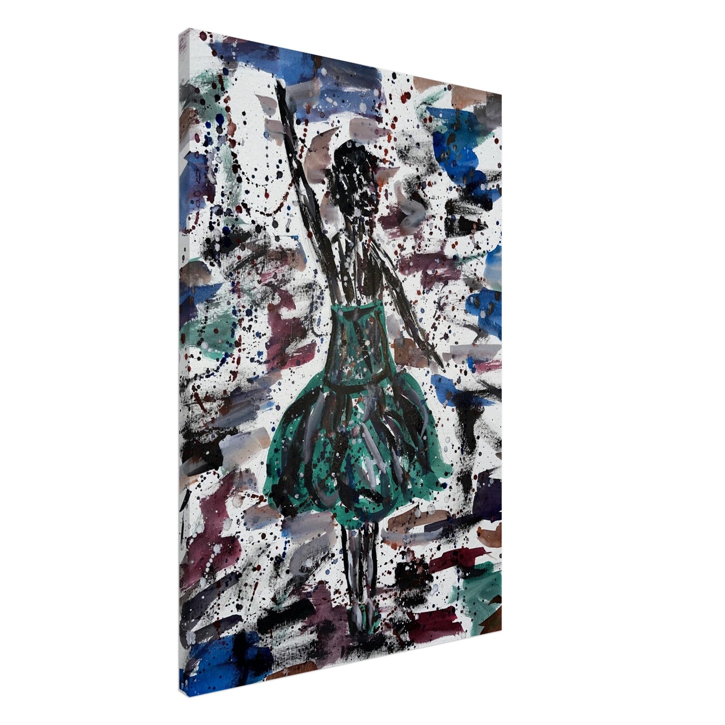 Green Dress Silhouette Canvas Prints