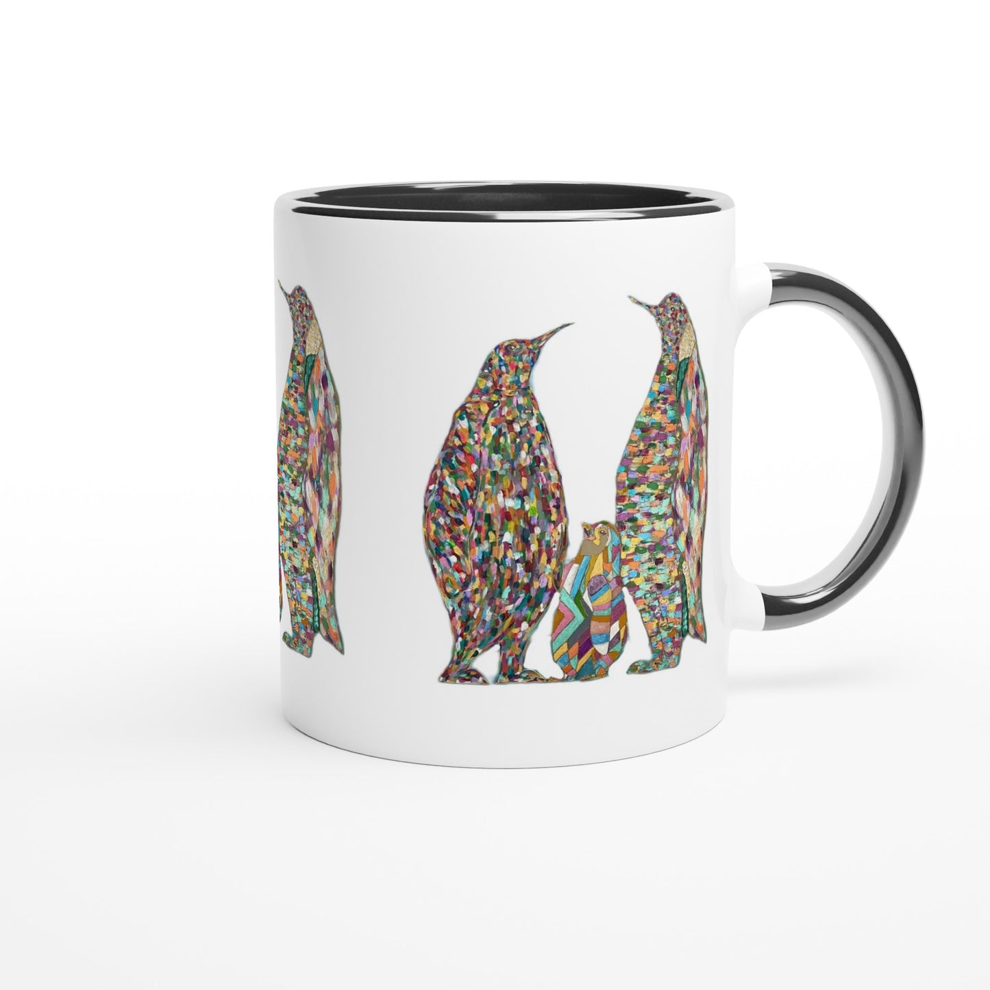 Multicoloured Penguins Mug with Colour Inside