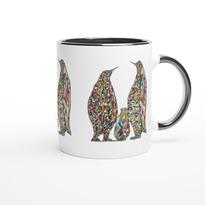 Multicoloured Penguins Mug with Colour Inside