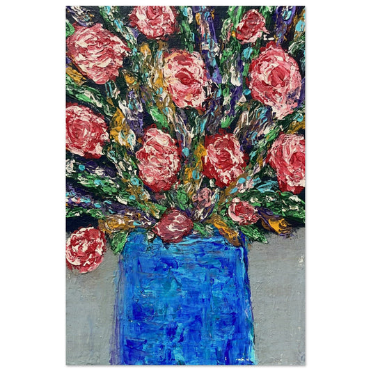Impasto Flowers Wood Prints