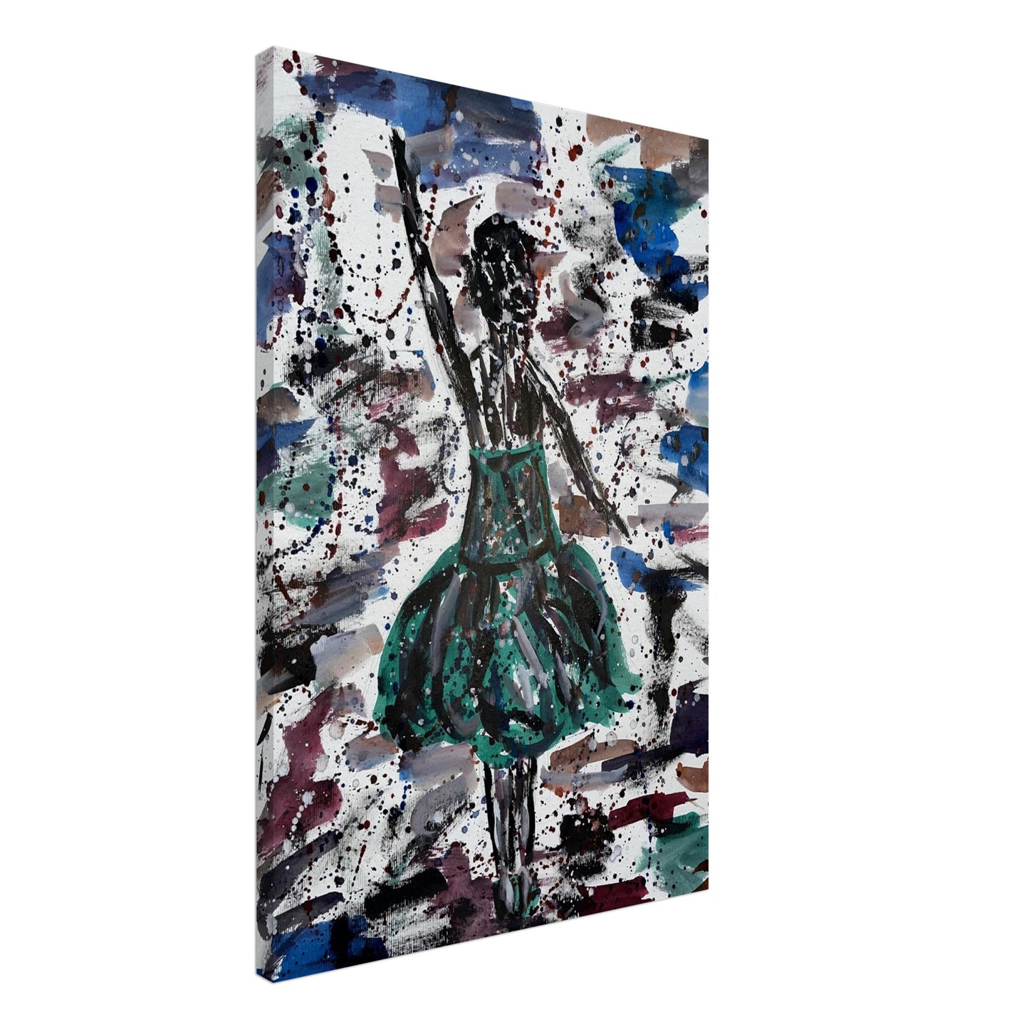 Green Dress Silhouette Canvas Prints