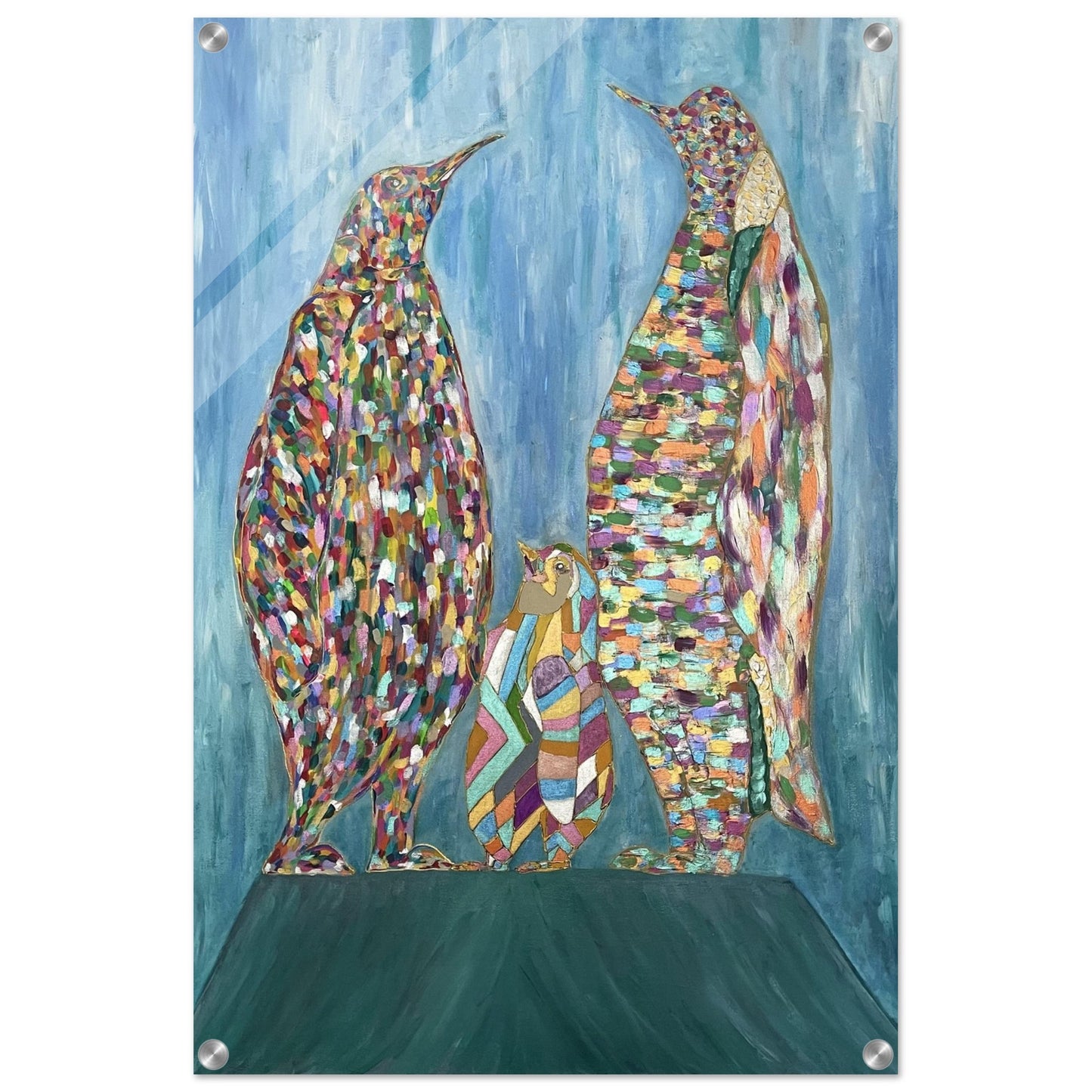 Multi Coloured Penguins Acrylic Prints
