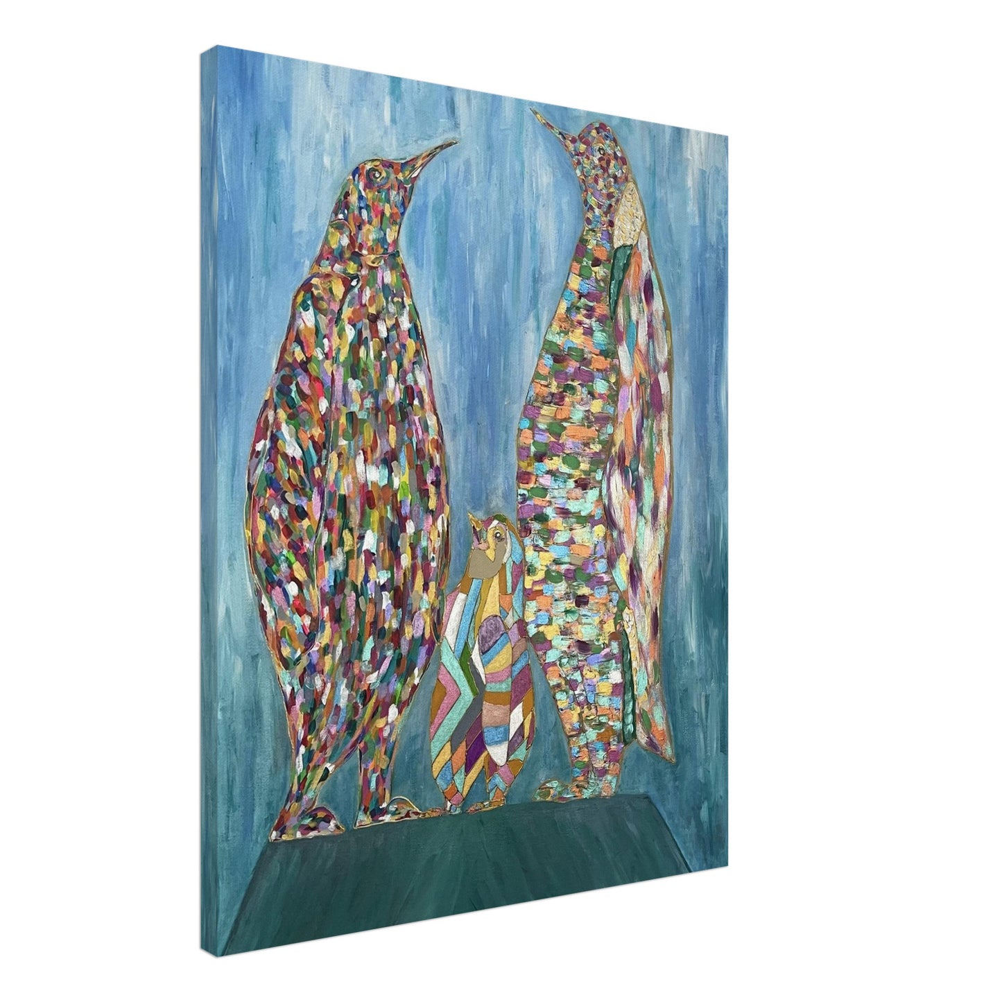 Multi Coloured Penguins Canvas Prints