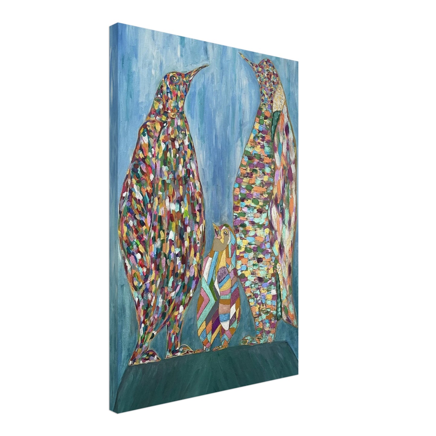 Multi Coloured Penguins Canvas Prints