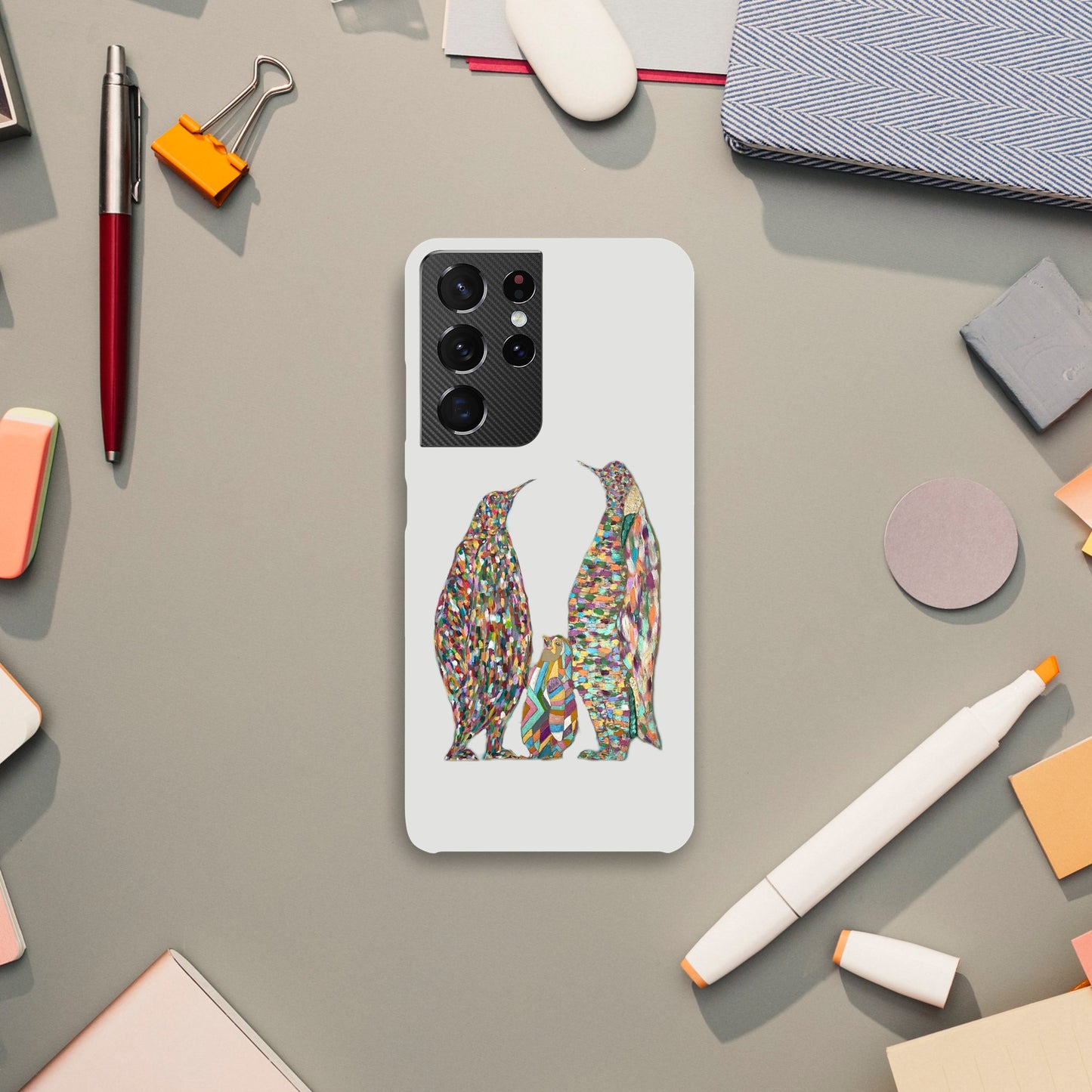 Multicoloured Penguins Slim Samsung Cases