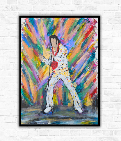 Elvis A3 HAND EMBELLISHED Limited Edition Prints (ONLY 15) Framed